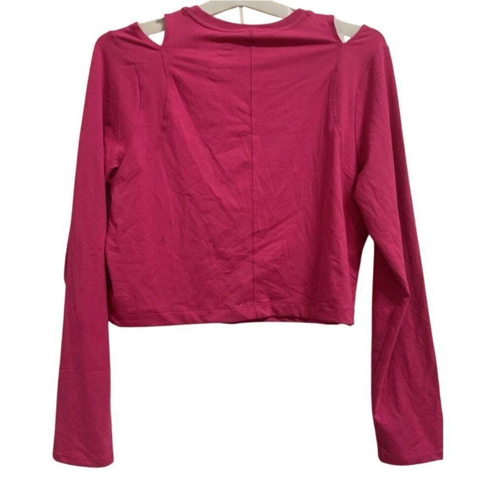 NWT ALL IN MOTION Cropped Long Sleeve Top S Cutout on Shoulder UV Protection - Picture 5 of 9